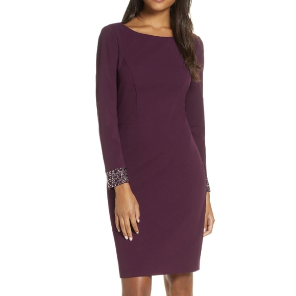 Vince Camuto Dresses & Skirts - NWOT Vince Camuto Embellished Long Sleeve Cocktail Dress